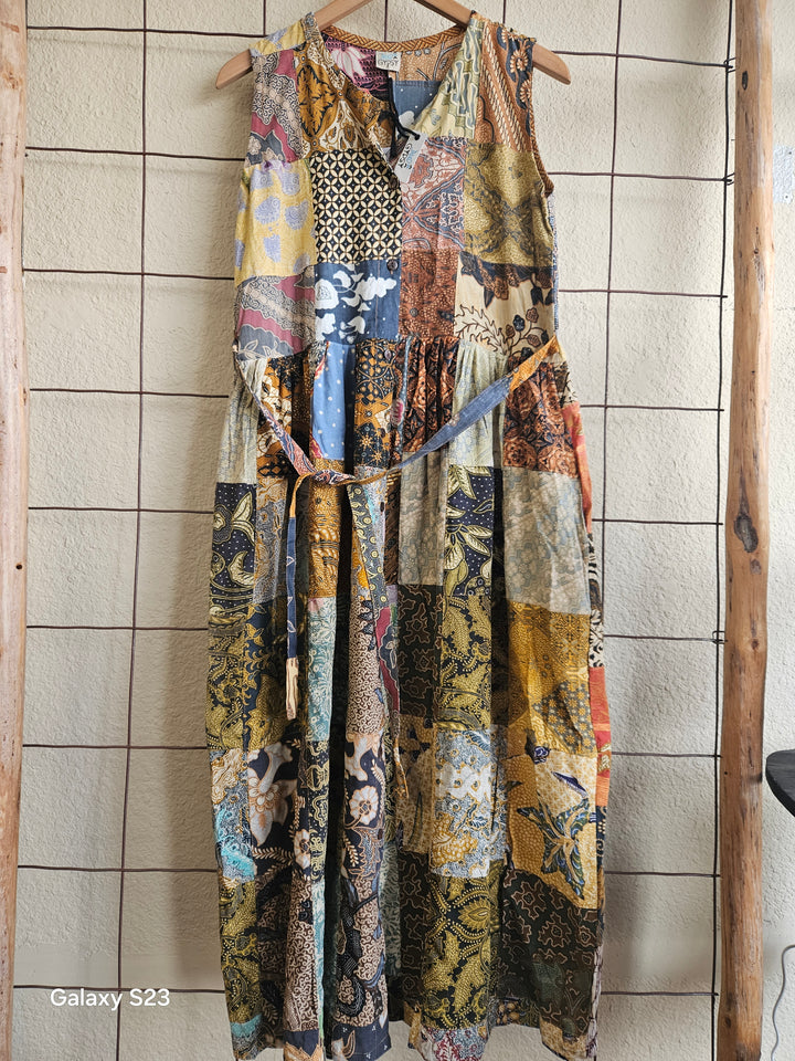Jaded Gypsy Patchwork Long Dress-Katze Boutique