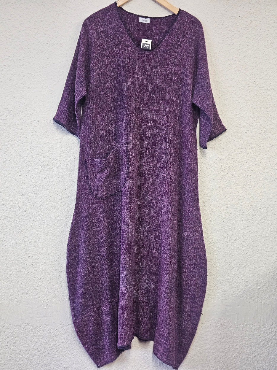 Handmade Hand Dyed Silk Purple Dress-Katze Boutique