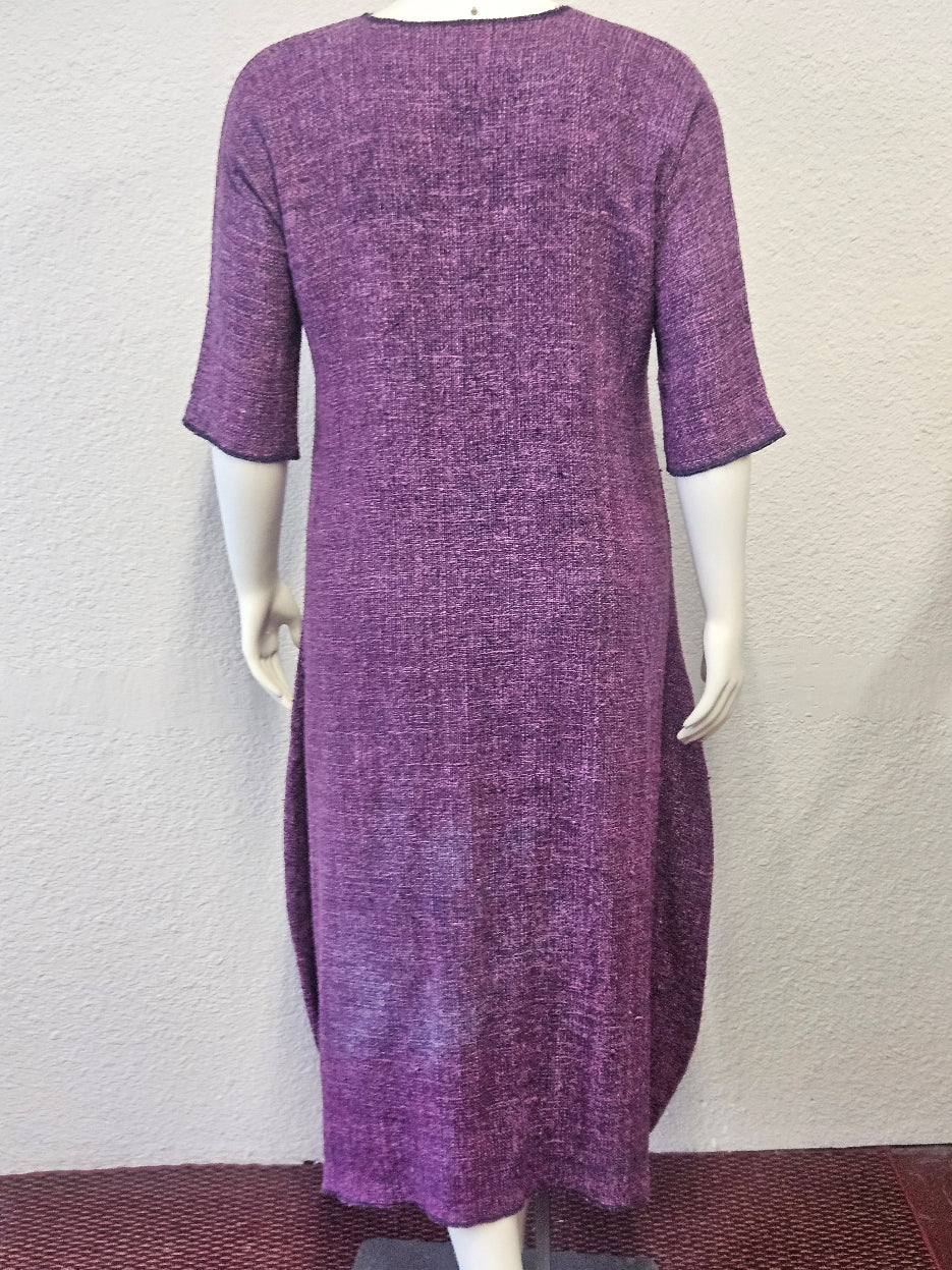 Handmade Hand Dyed Silk Purple Dress-Katze Boutique