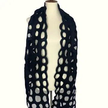 Ring Wool Black Scarf-Katze Boutique