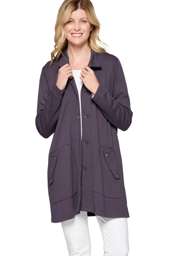 Focus Fashion Button Up Jacket with Pockets-Katze Boutique