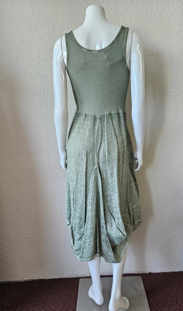 INIZIO Italy Magic Dress in Moss Grey