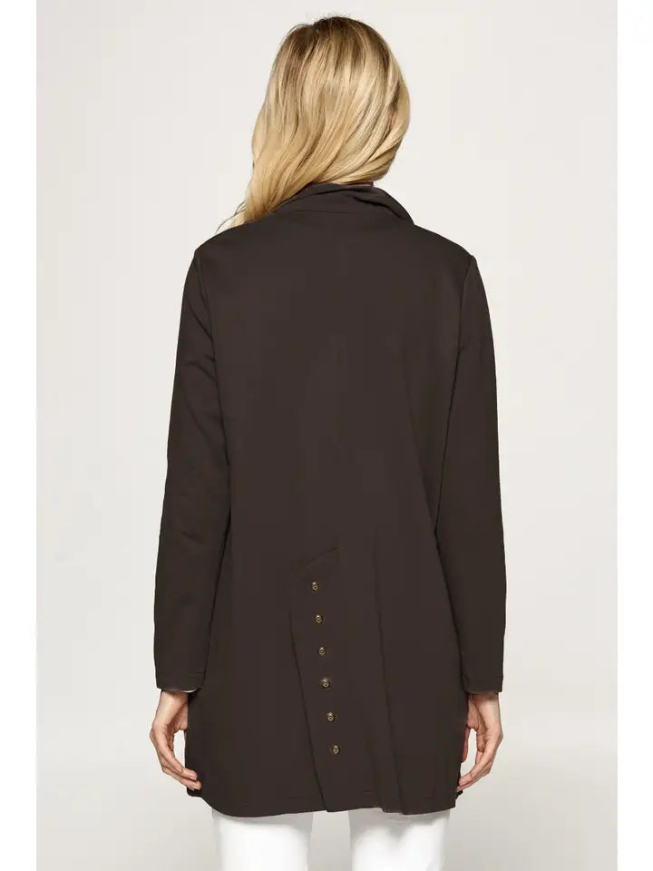 Focus Fashion Button Up Jacket with Pockets-Katze Boutique