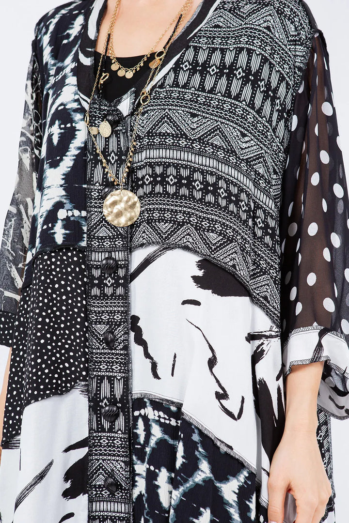 Asymmetrical Patchwork Tunic Dress-Katze Boutique