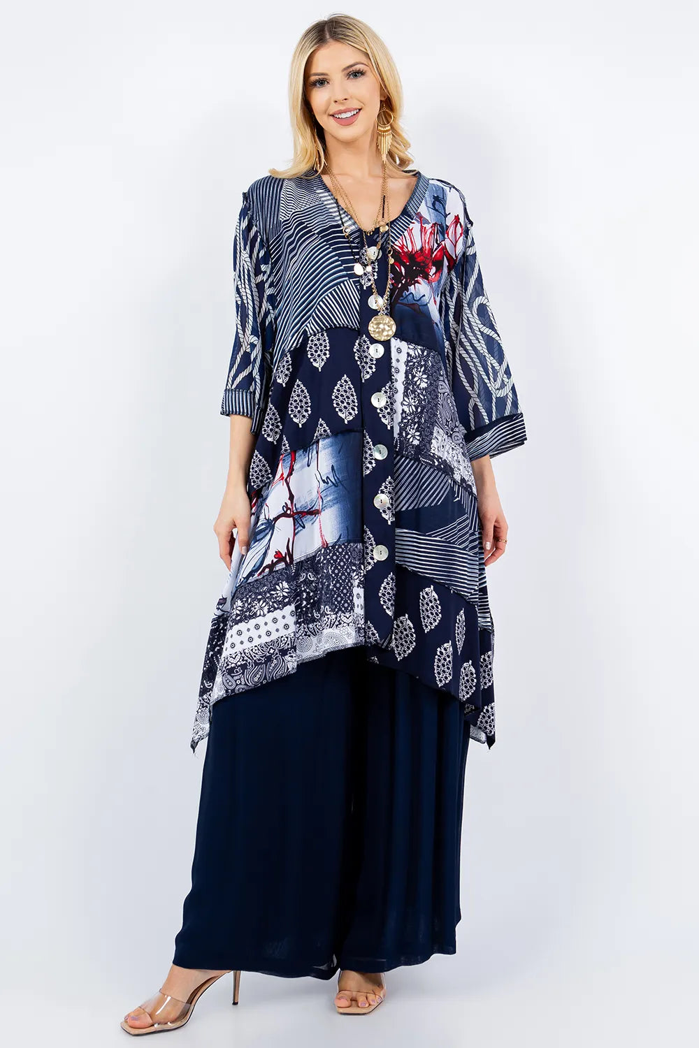 Wearable Art To Wear Patchwork Tunic-Katze Boutique