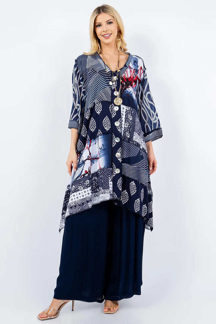 Wearable Art To Wear Patchwork Tunic-Katze Boutique