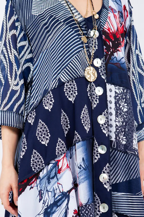 Wearable Art To Wear Patchwork Tunic-Katze Boutique