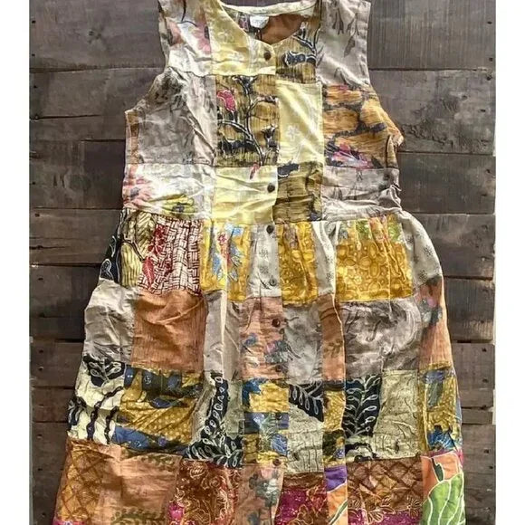 Jaded Gypsy Patchwork Long Dress-Katze Boutique