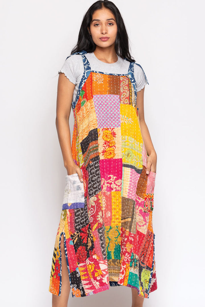 Handmade Reversible Cotton Kantha Dress-Katze Boutique