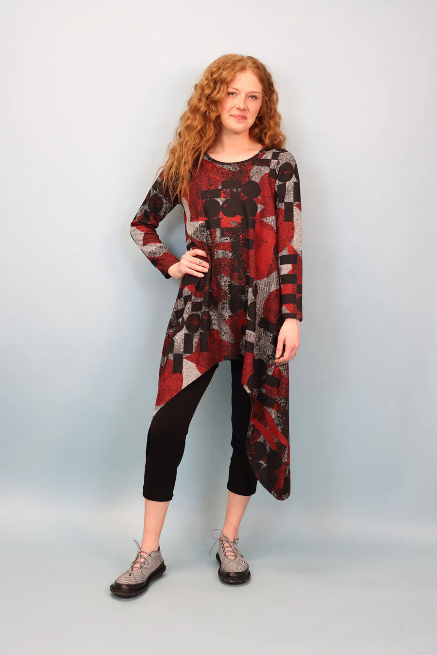 Kozan Mandy Asymmetrical Tunic in Kandinsky Print-Katze Boutique