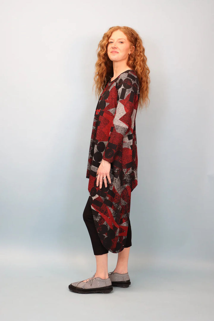 Kozan Mandy Asymmetrical Tunic in Kandinsky Print-Katze Boutique