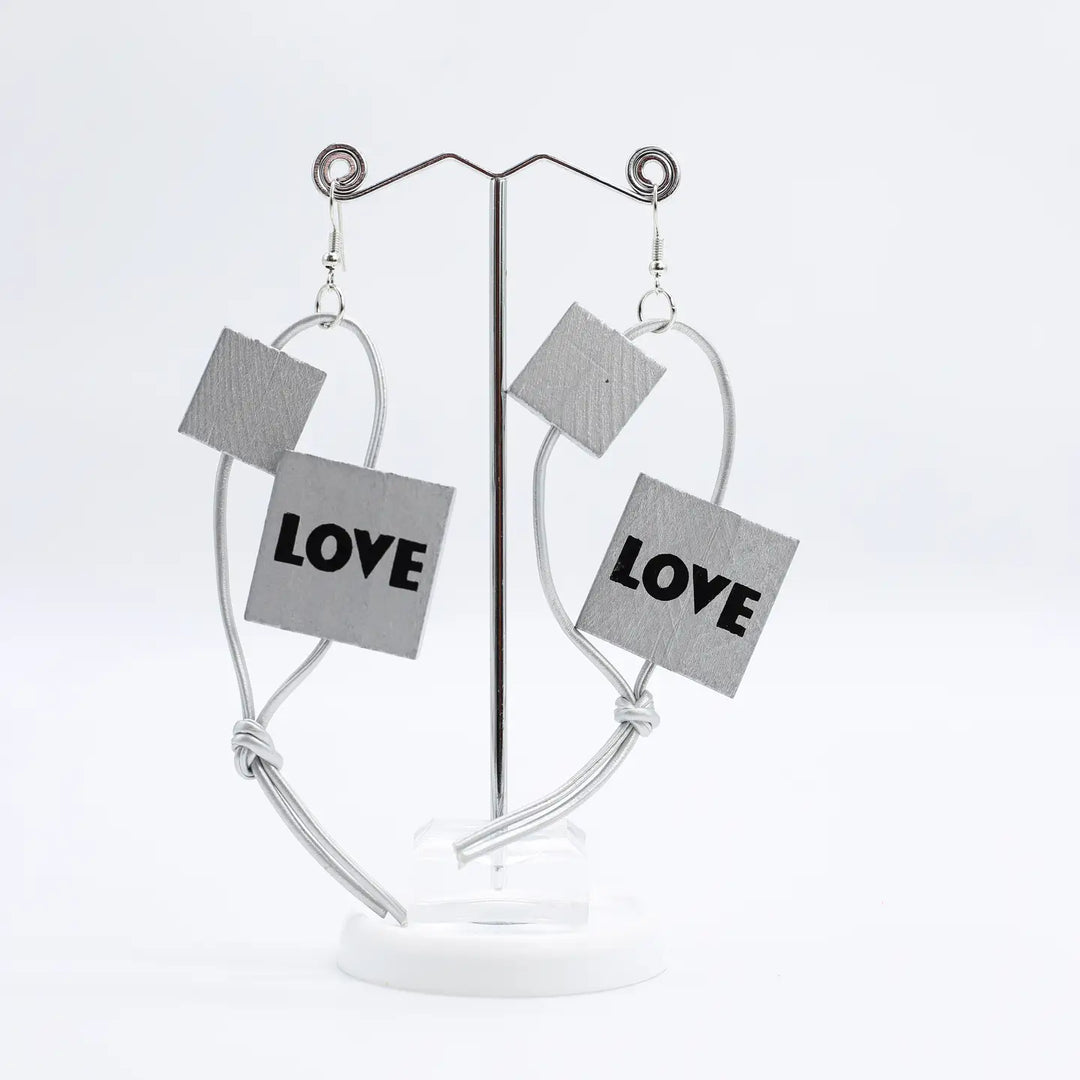 Leatherette LOVE Earrings