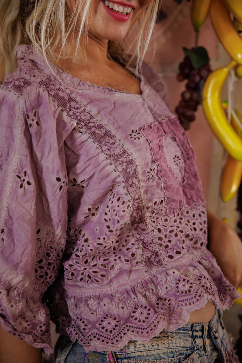 Magnolia Eyelet Rosemary Blouse-Katze Boutique