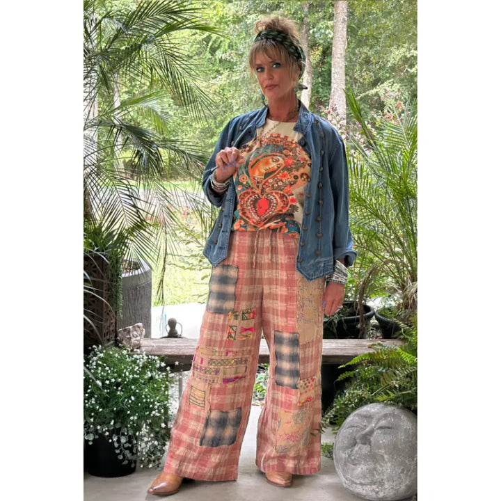 Jaded Gypsy Bohemian Patched Sunrise Pants-Katze Boutique