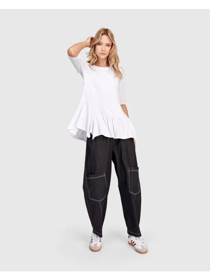 Alembika Papaya Relaxed Pants Black Denim-Katze Boutique