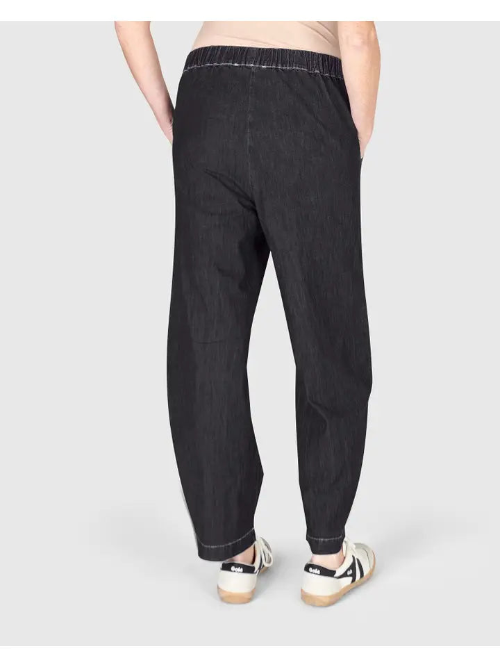 Alembika Papaya Relaxed Pants Black Denim-Katze Boutique