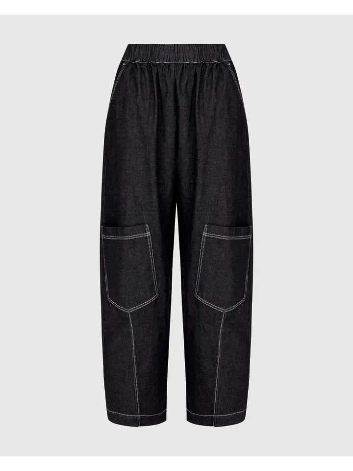 Alembika Papaya Relaxed Pants Black Denim-Katze Boutique