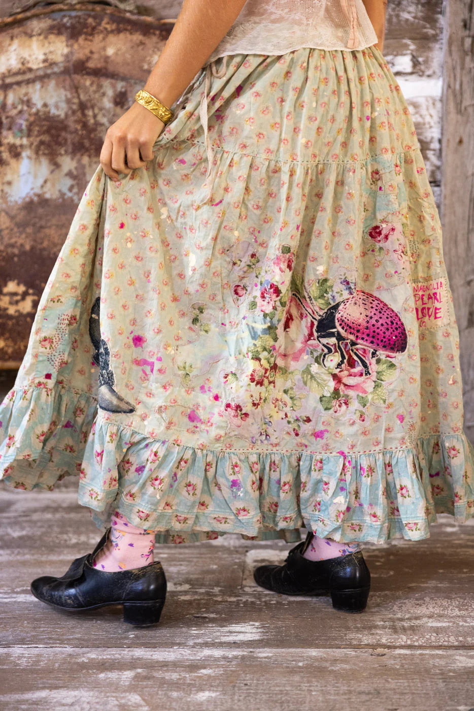 Magnolia Pearl Applique Friendship Skirt-Katze Boutique