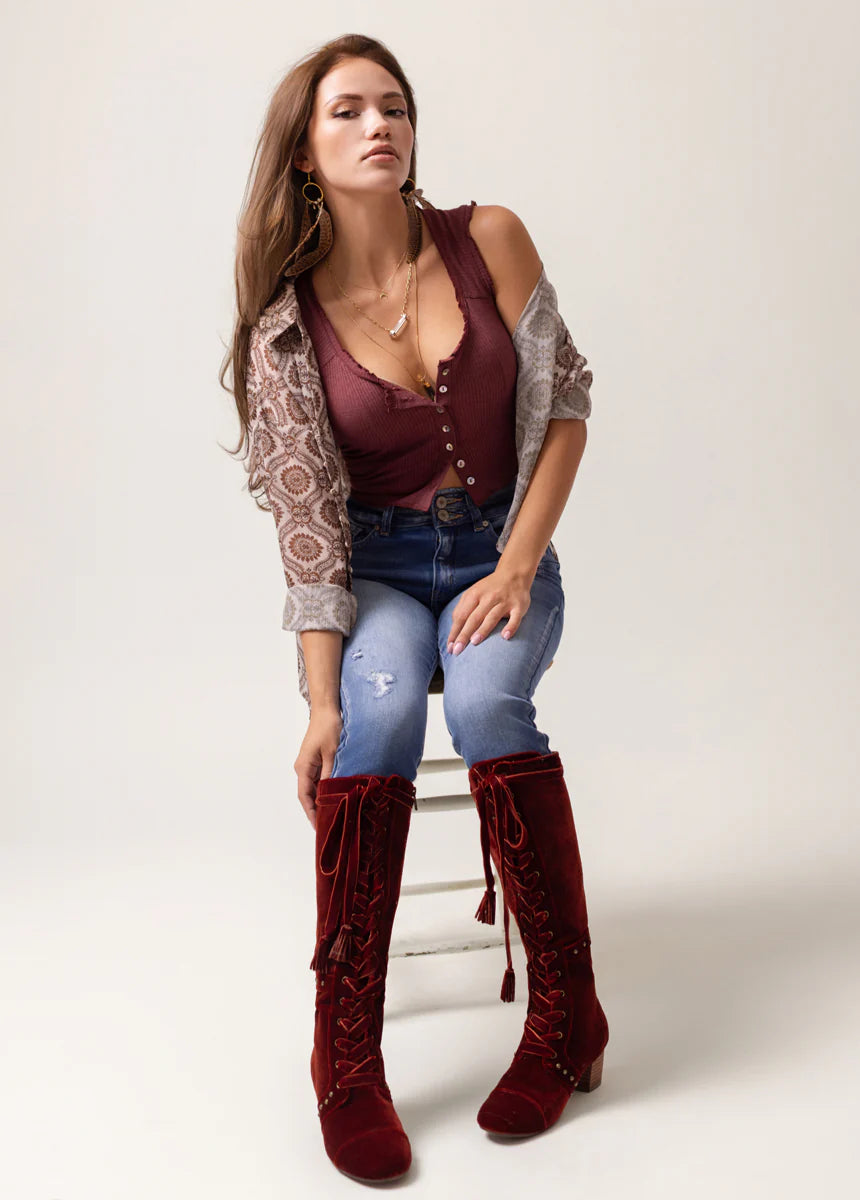 Joyfolie Women's Marita Tall Boot in Brick-Katze Boutique