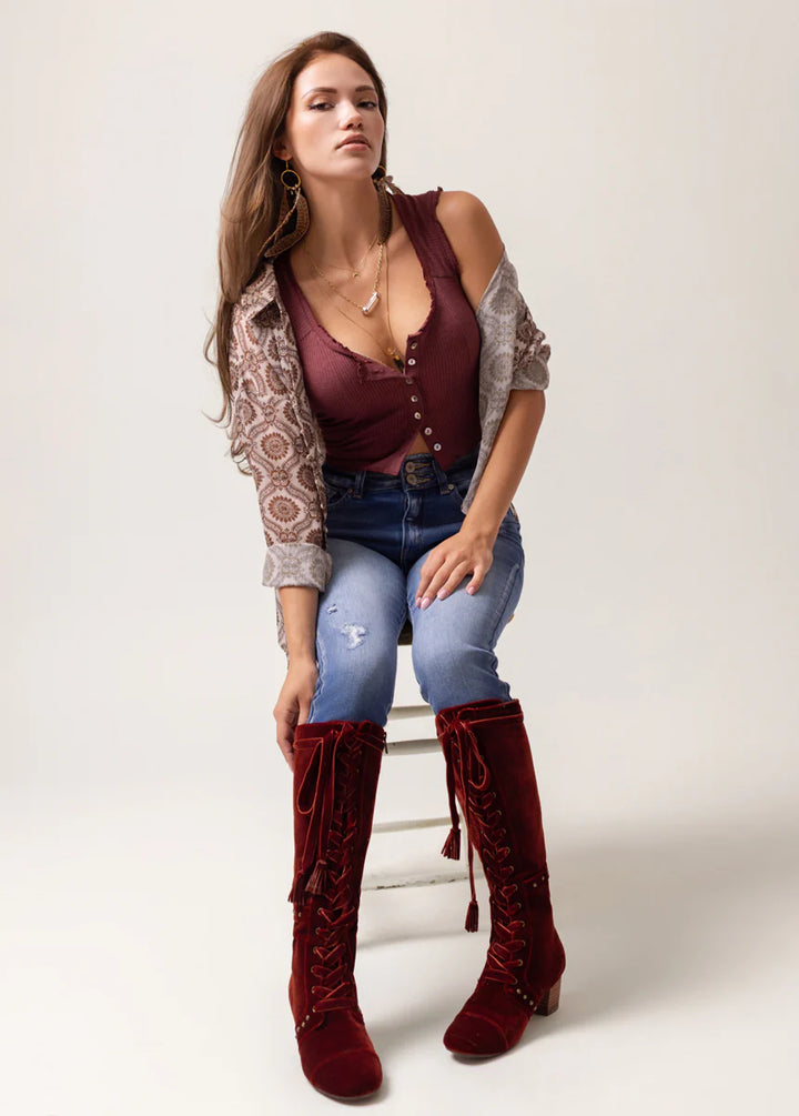 Joyfolie Women's Marita Tall Boot in Brick-Katze Boutique