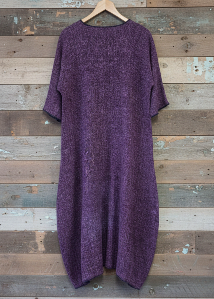 Handmade Hand Dyed Silk Purple Dress-Katze Boutique