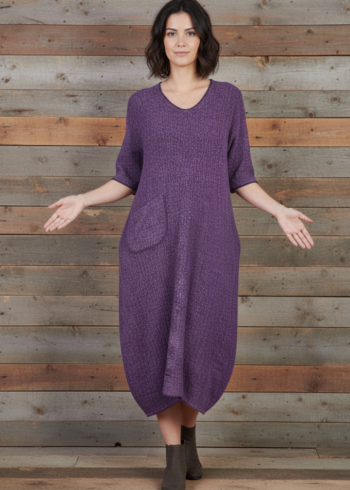 Handmade Hand Dyed Silk Purple Dress-Katze Boutique