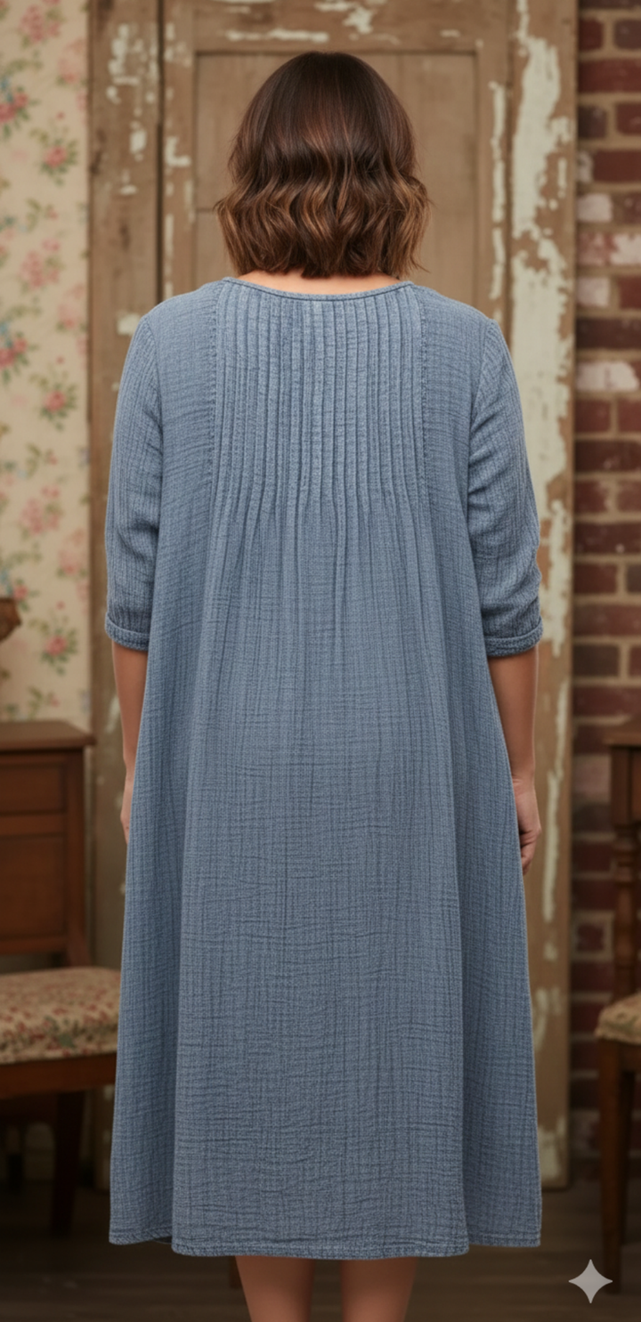 Tulip Cotton Gauze Lexi Dress in Stormy - Katze Boutique