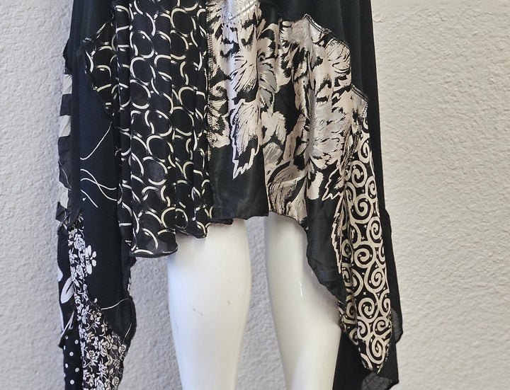 Handmade Black Jersey Asymmetrical Skirt