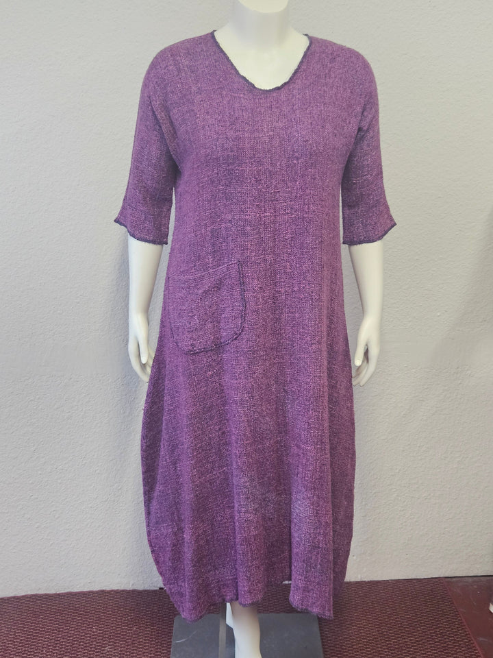 Handmade Hand Dyed Silk Purple Dress-Katze Boutique