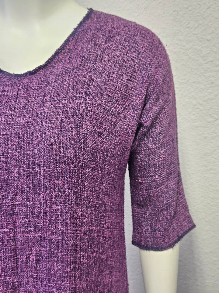 Handmade Hand Dyed Silk Purple Dress-Katze Boutique