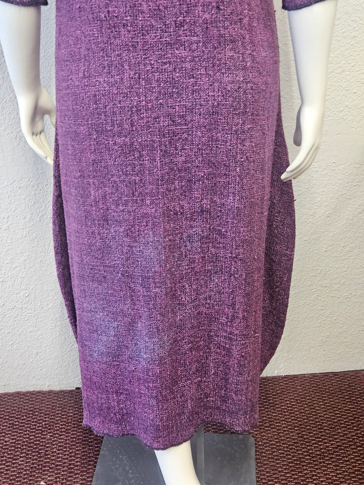 Handmade Hand Dyed Silk Purple Dress-Katze Boutique