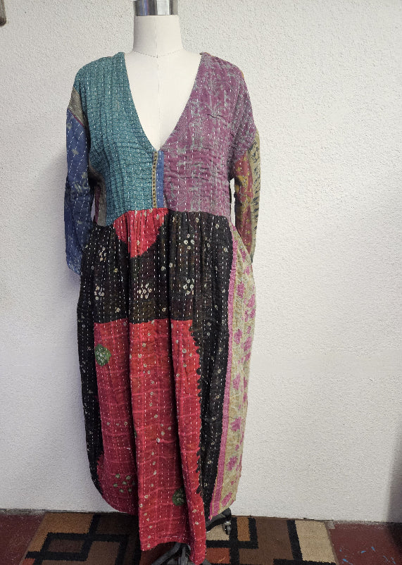 Jaded Gypsy Kantha Sunrise Dress-Katze Boutique