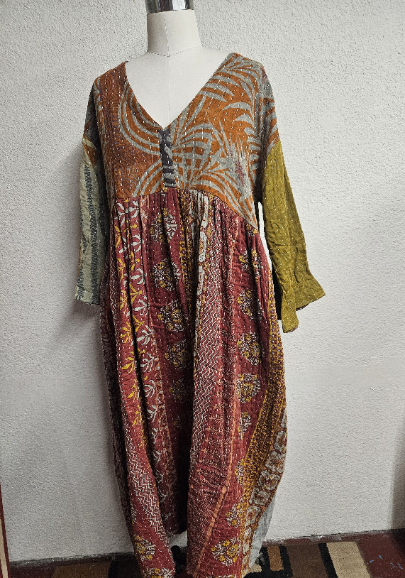 Jaded Gypsy Kantha Sunrise Dress-Katze Boutique
