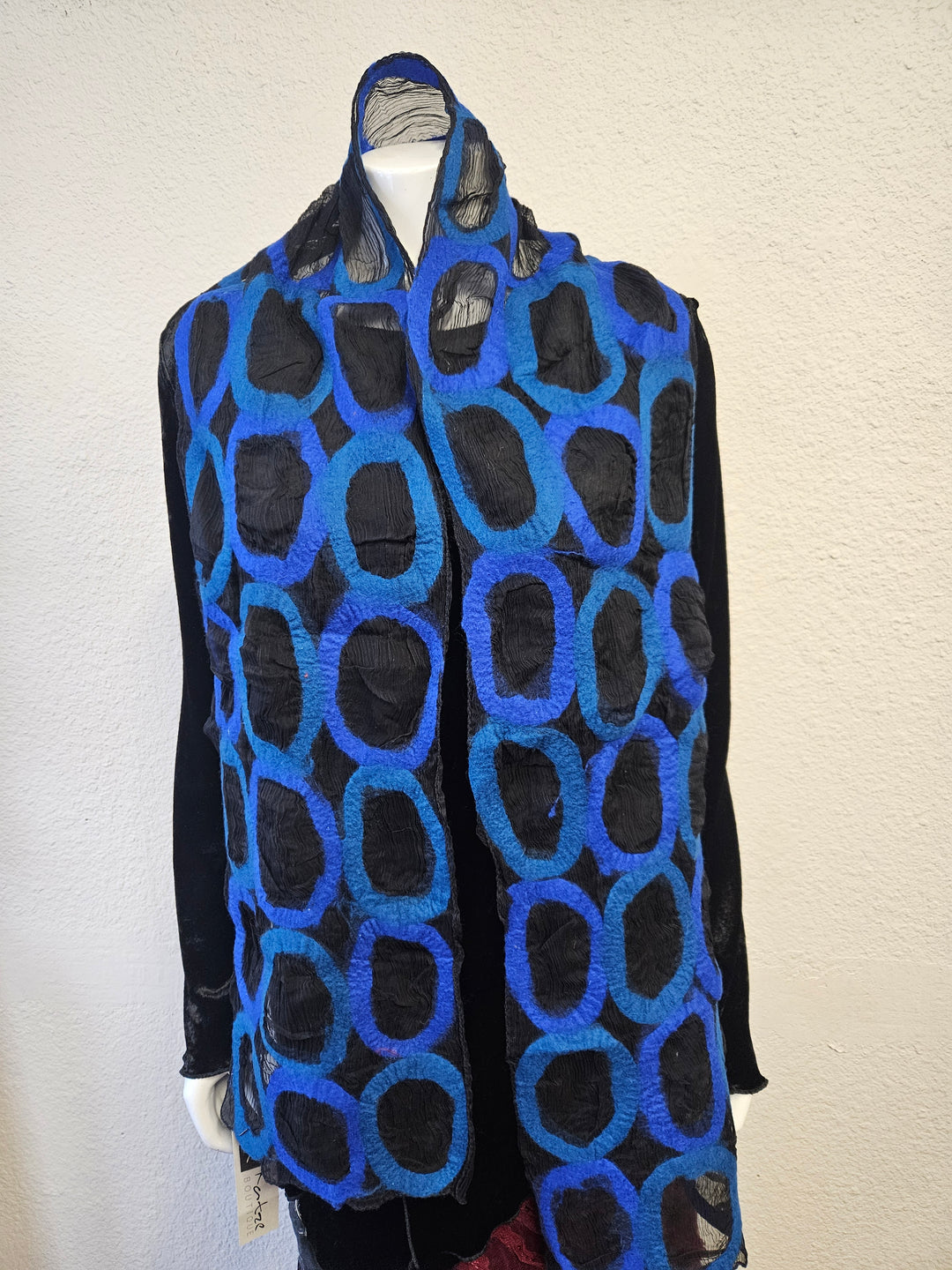 Merino Wool Silk Circle Scarf - Felted Chiffon Wrap | Katze Boutique