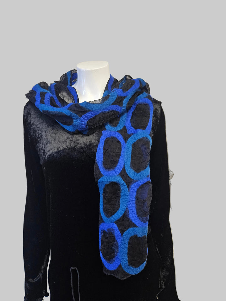 Merino Wool Silk Circle Scarf - Felted Chiffon Wrap | Katze Boutique