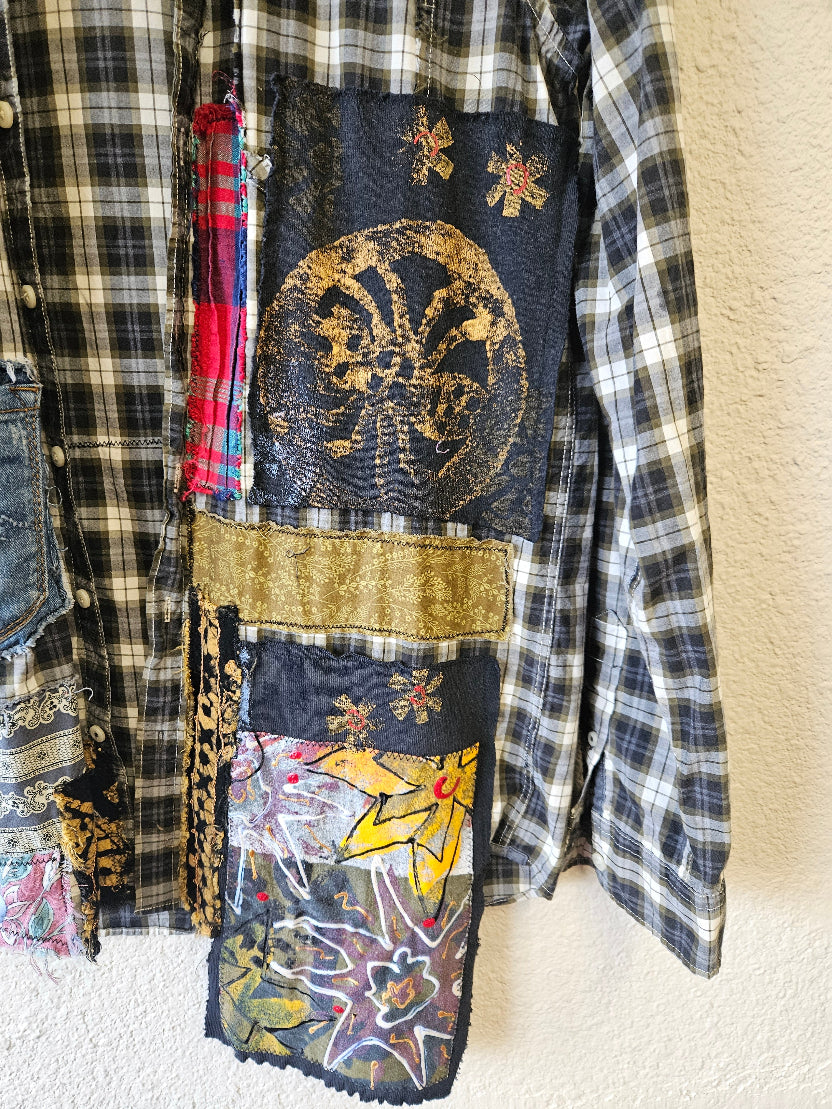 Upcycled Cotton Shirt-Fiber Art Boutique-Katze Boutique