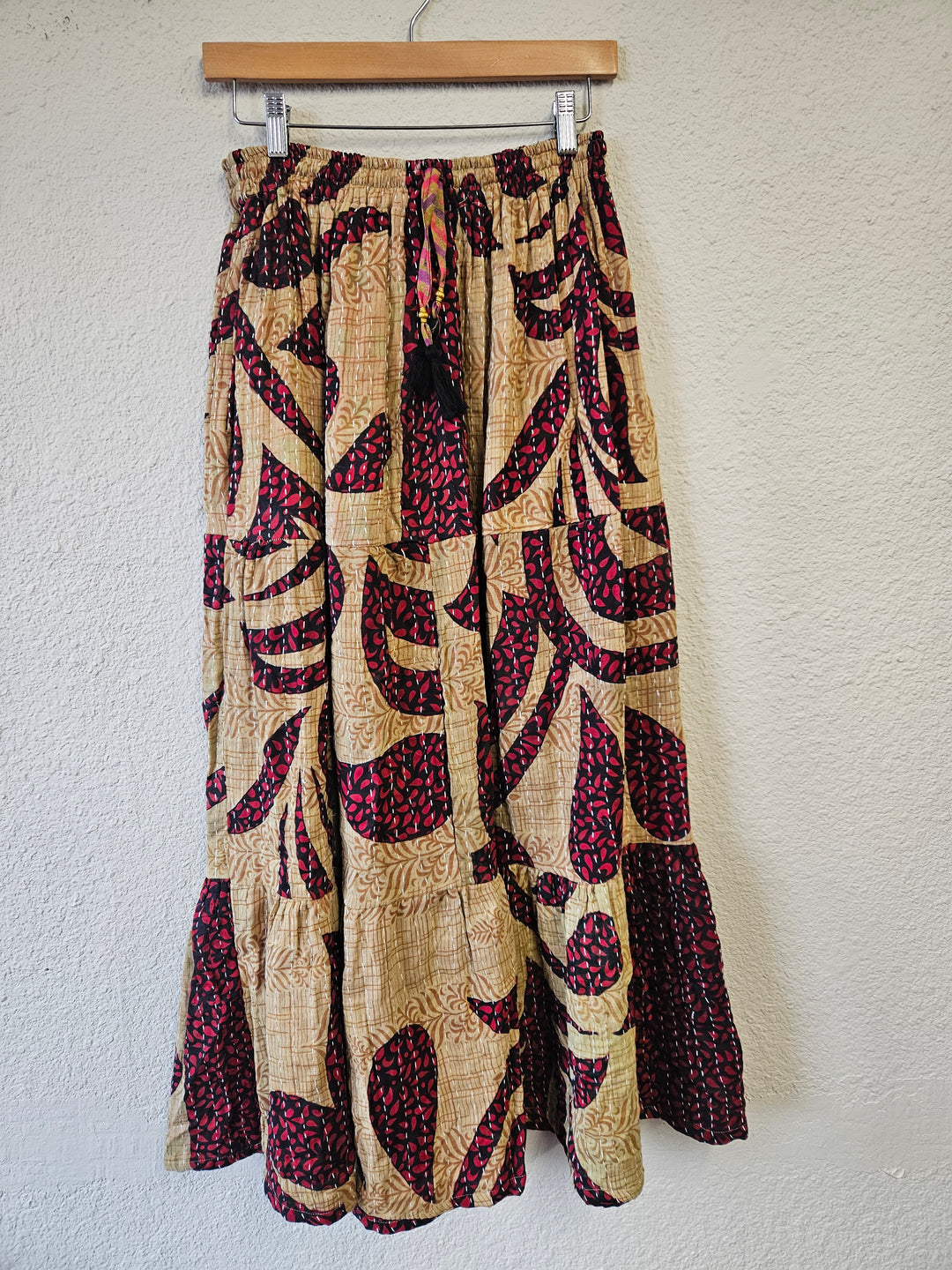 Kantha Boho Long Cotton Skirt -Katze Boutique