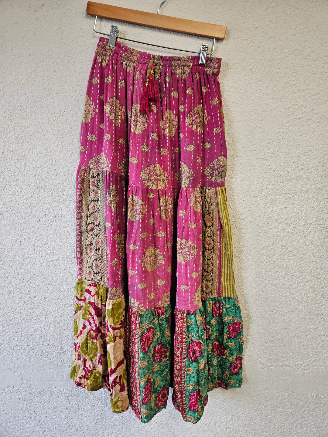 Kantha Boho Long Cotton Skirt -Katze Boutique