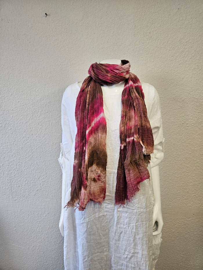 Hand Dyed Cotton Gauze Scarves-Katze Boutique