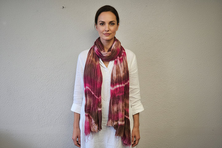 Hand Dyed Cotton Gauze Scarves-Katze Boutique