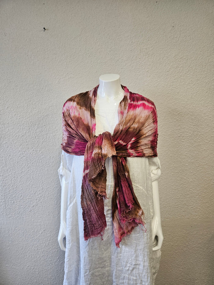 Hand Dyed Cotton Gauze Scarves-Katze Boutique