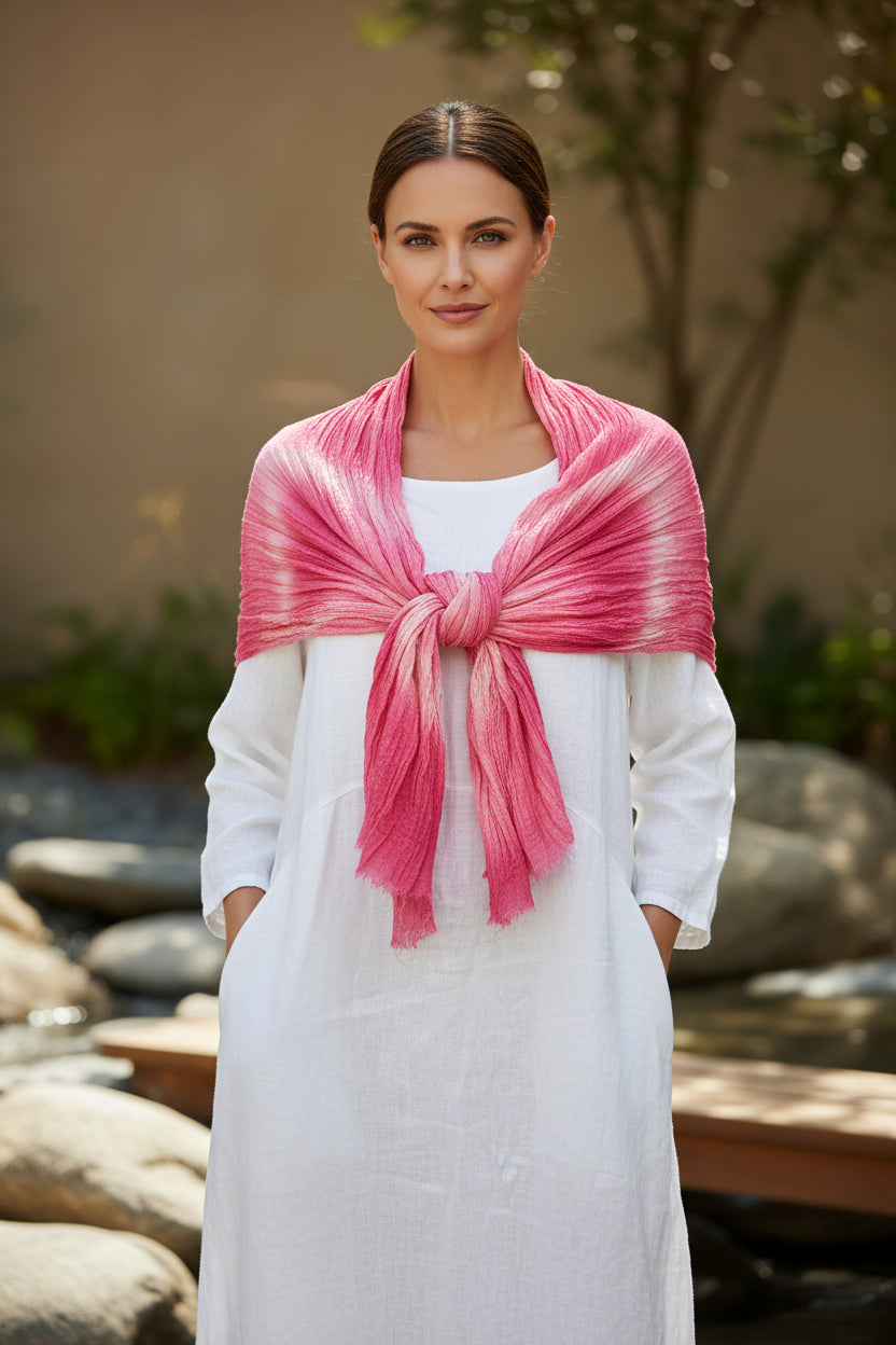 Hand Dyed Cotton Gauze Scarves-Katze Boutique