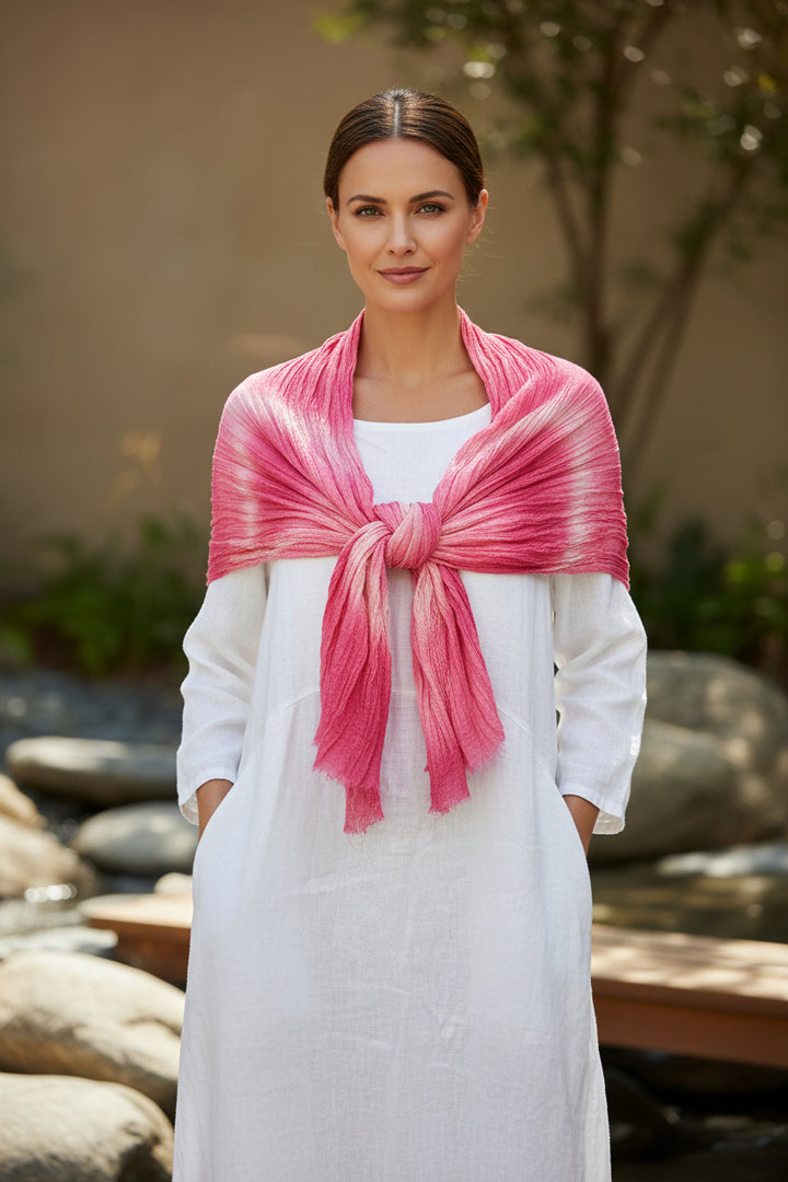 Hand Dyed Cotton Gauze Scarves-Katze Boutique