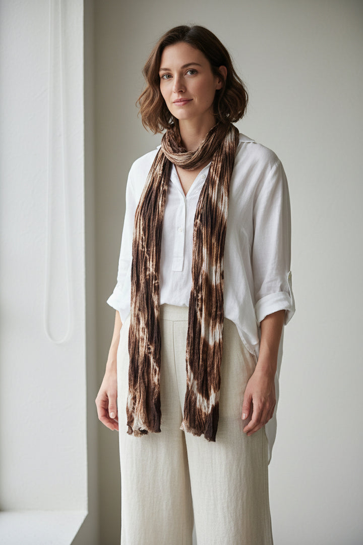 Hand Dyed Cotton Gauze Scarves-Katze Boutique