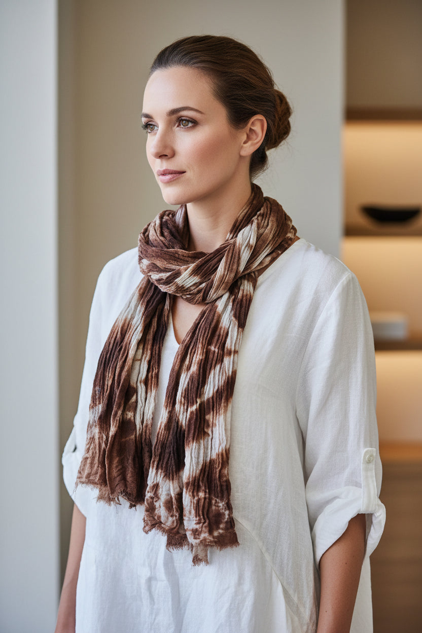 Hand Dyed Cotton Gauze Scarves-Katze Boutique