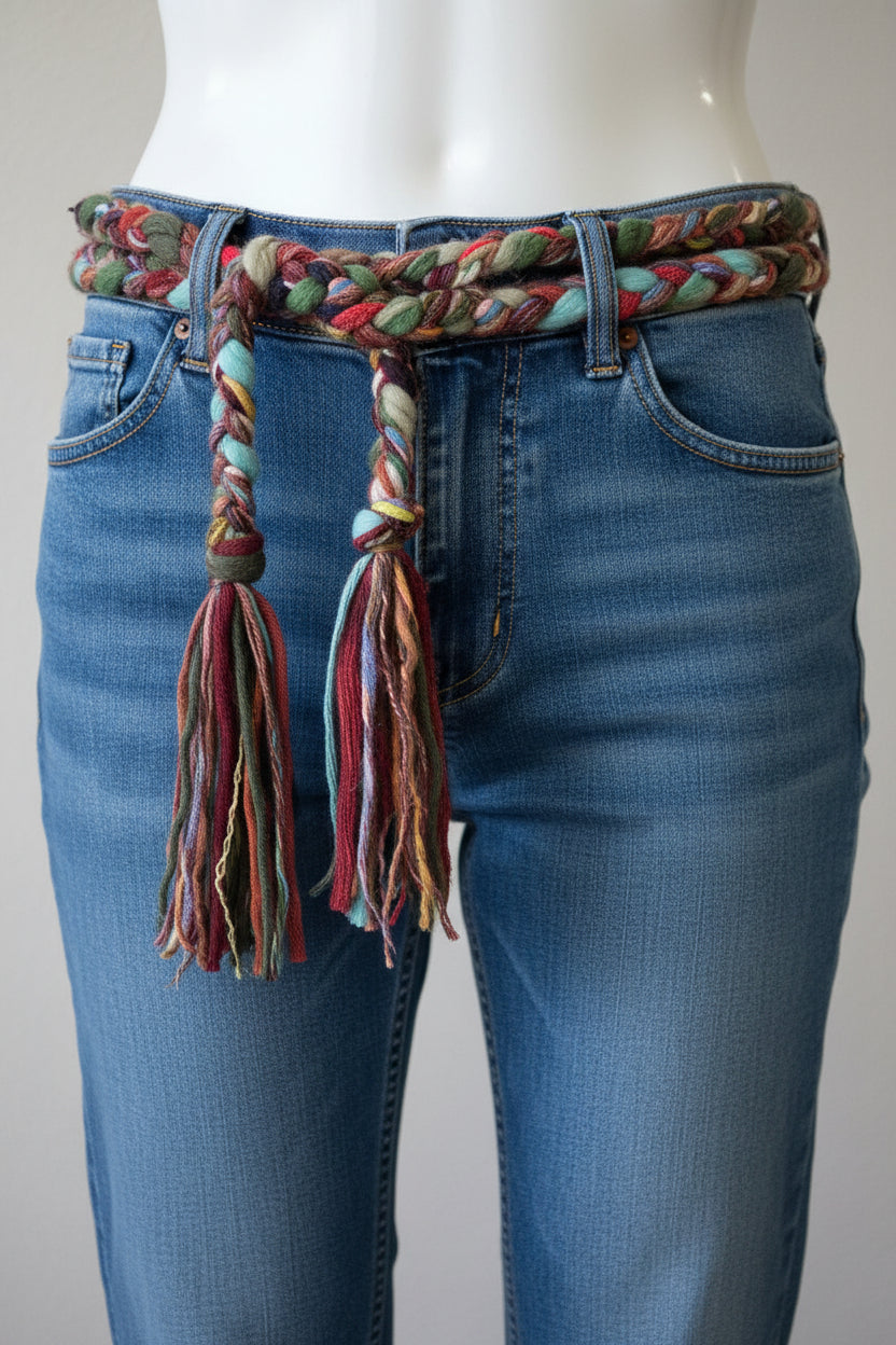 Handmade Fiber Yarn Necklace - Belt-Katze Boutique