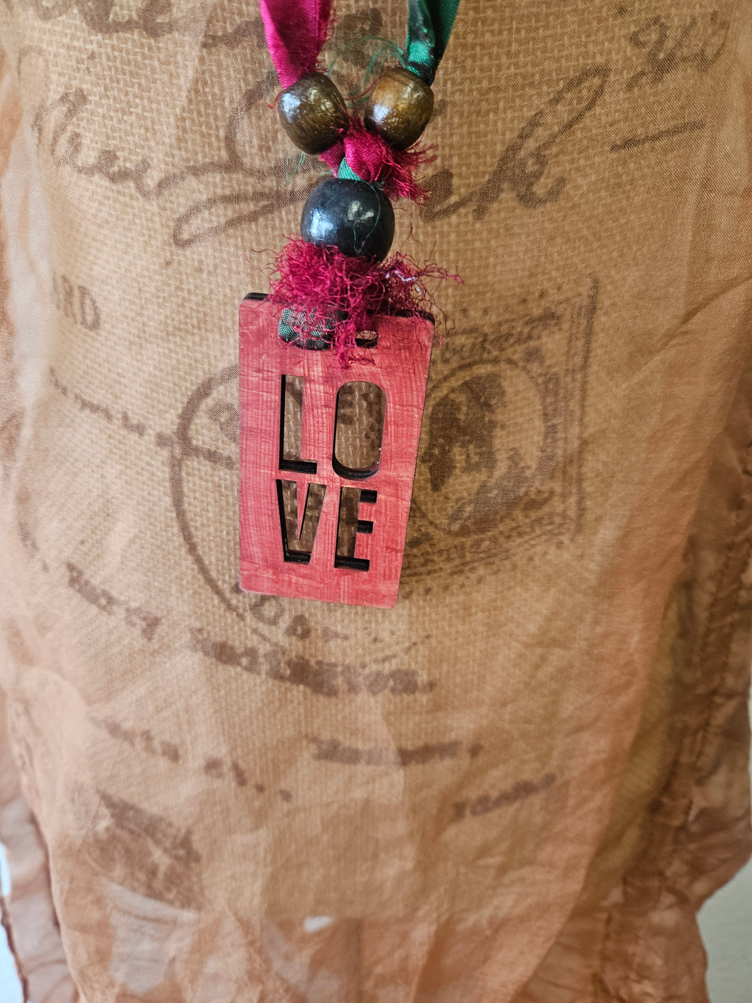 Handcrafted Wood LOVE Necklace | Artisan Jewelry – Katze Boutique