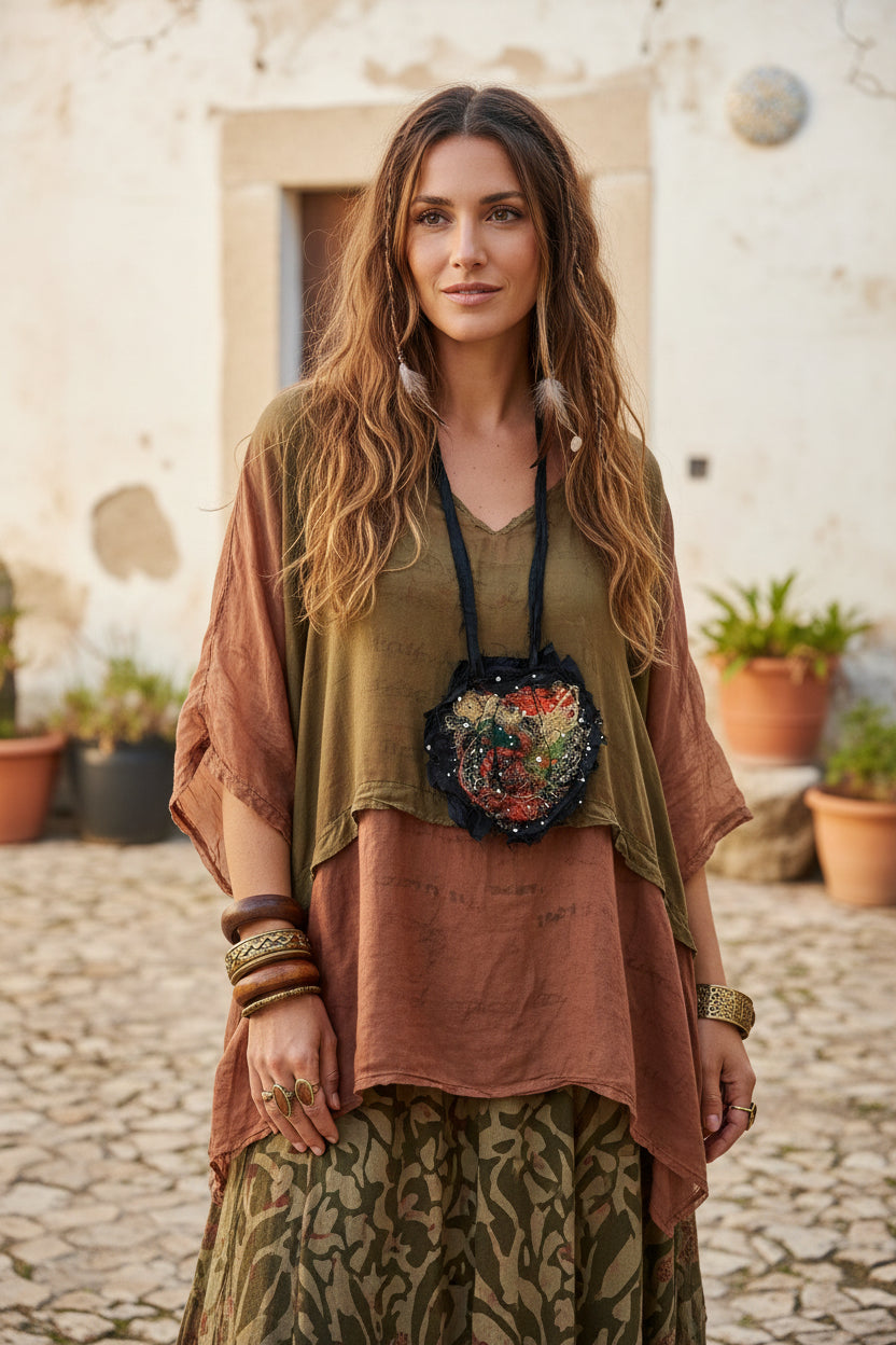 EMILIA Handmade Silk Tulle OOAK Fiber Necklace  – Katze Boutique