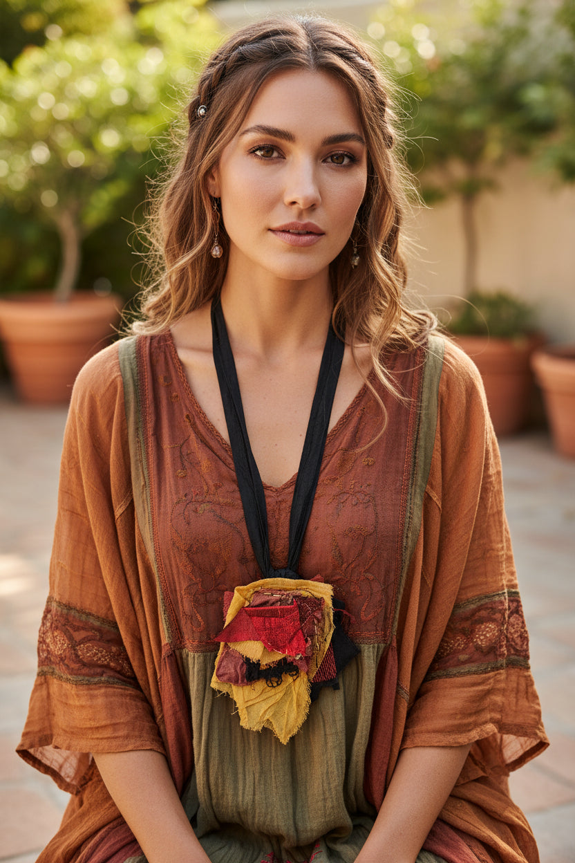 Reversible Raw Silk OOAK Necklace – ANNMARY | Katze Boutique