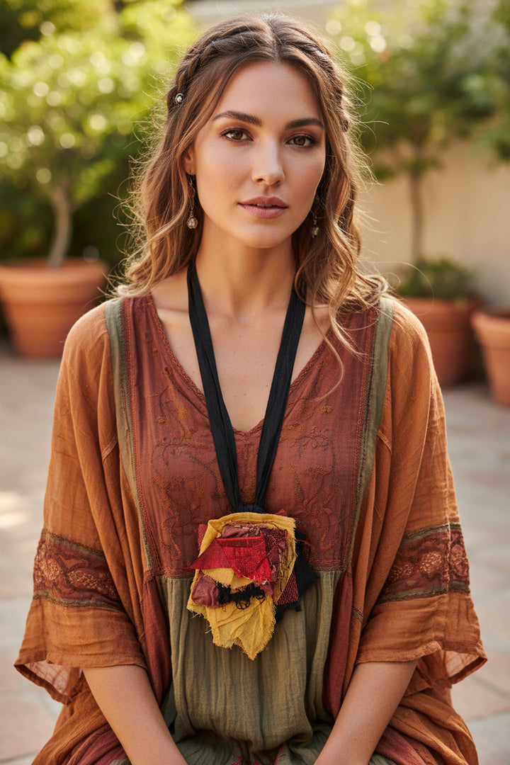 Reversible Raw Silk OOAK Necklace – ANNMARY | Katze Boutique